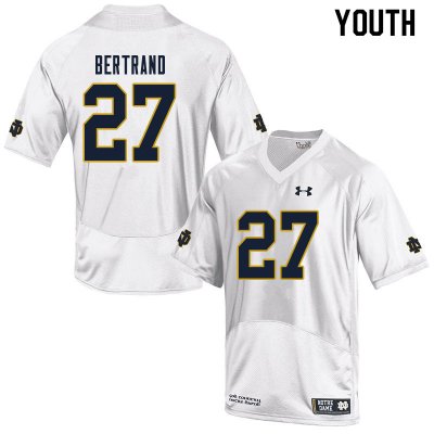 Notre Dame Fighting Irish Youth JD Bertrand #27 White Under Armour Authentic Stitched College NCAA Football Jersey AOH3399QX